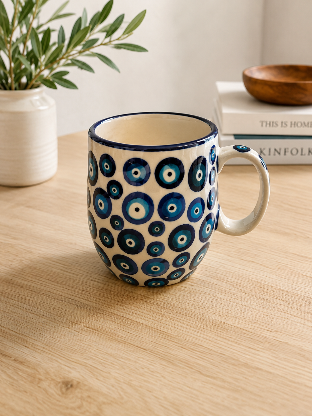 Evil Eye Ceramic Mati Coffee Mug