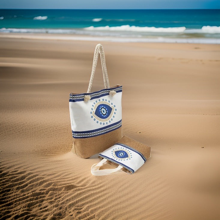 2pc Double Evil Eye Tote Bag