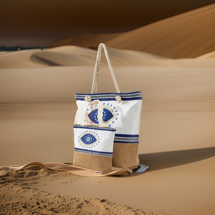 2pc Double Evil Eye Tote Bag