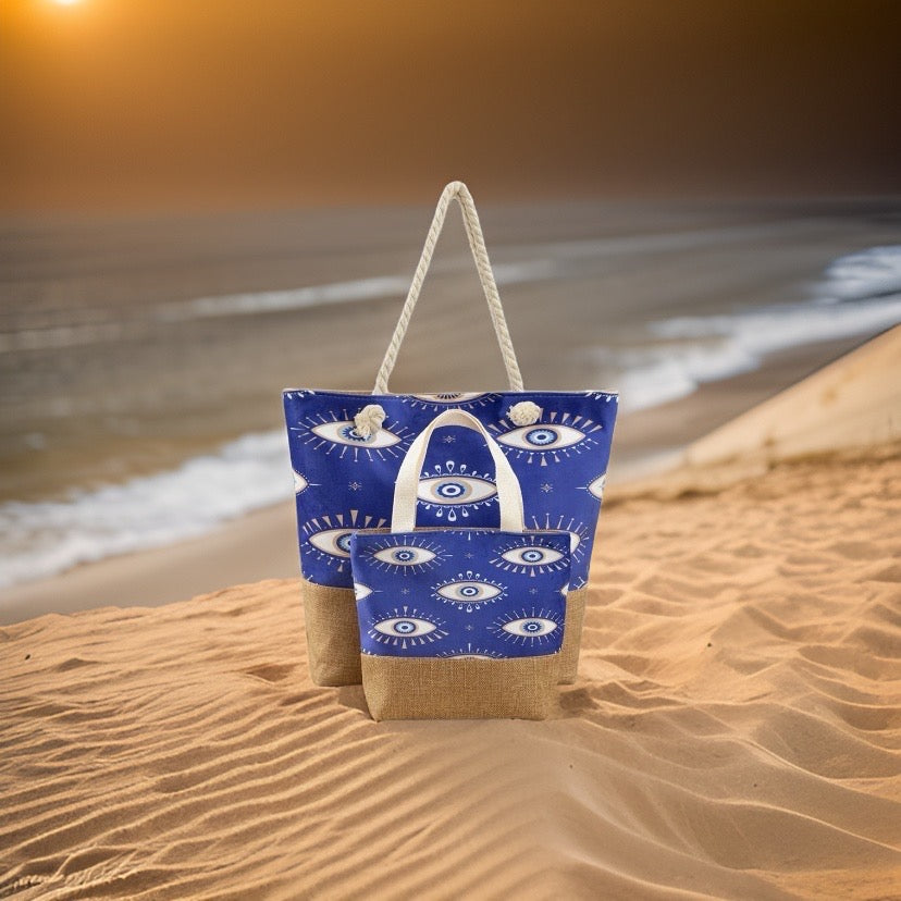 2pc Double Evil Eye Tote Bag