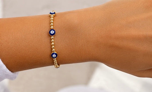 Santorini Gold Evil Eye Bracelet