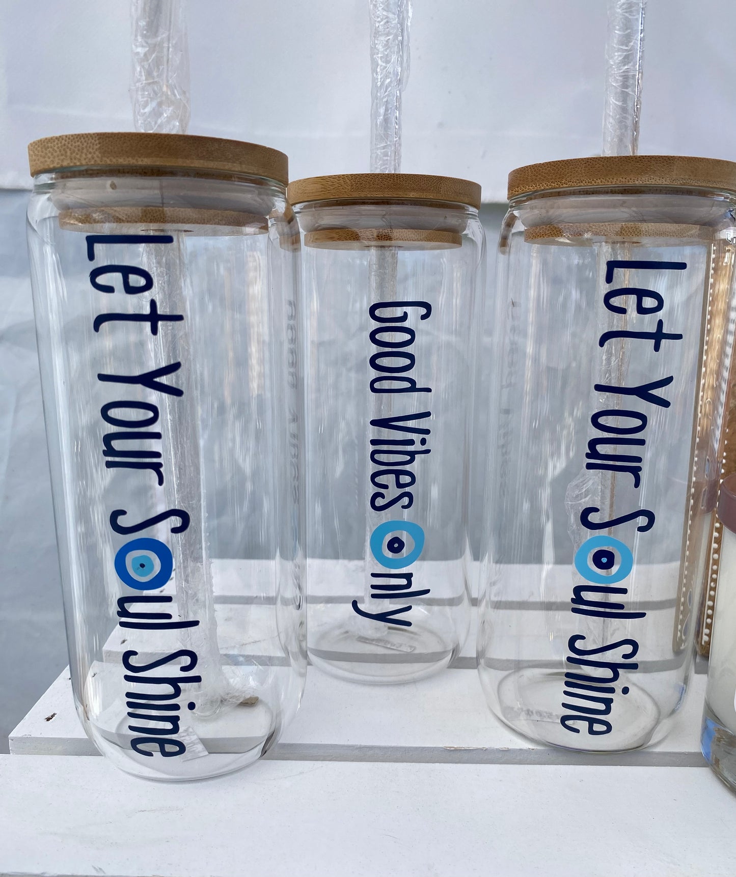 Evil Eye Glass Drinking Bottle