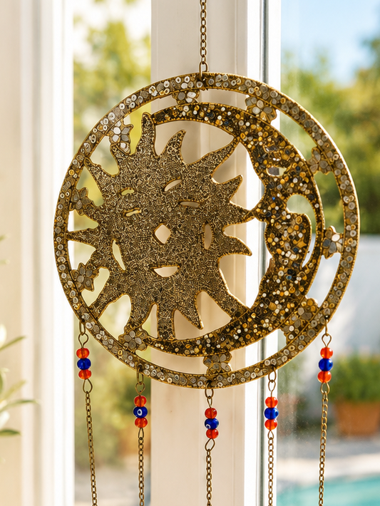 Sun & Moon Evil Eye Wind Chime