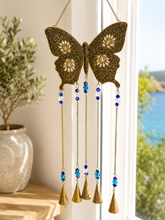 Butterfly Evil Eye Wind Chime