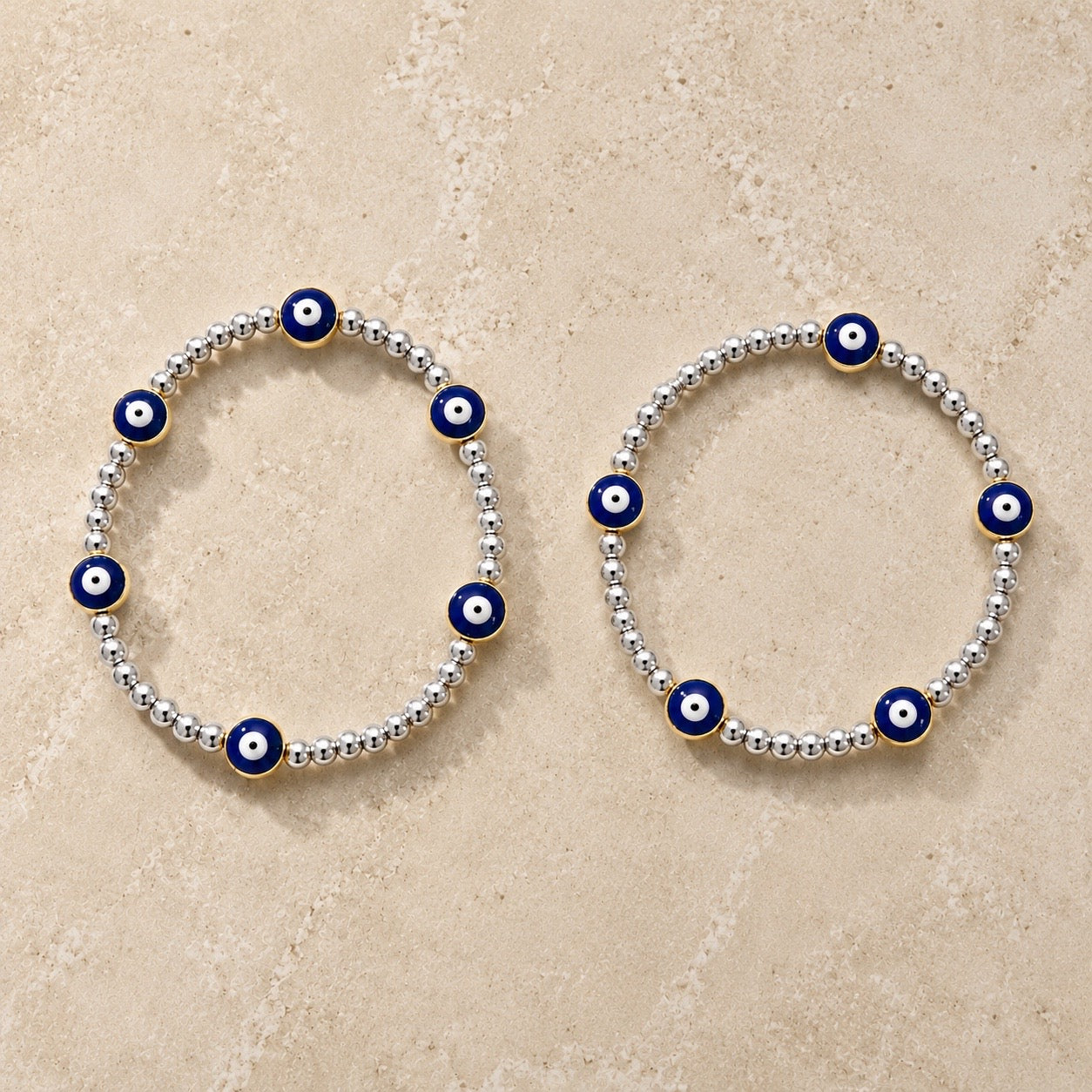 Santorini Gold or Silver Evil Eye Bracelet