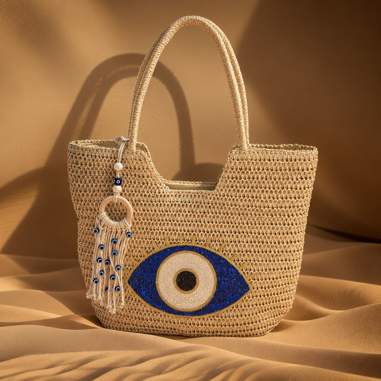 Shoulder Bag with Evil Eye Design