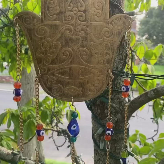 Hamsa Evil Eye Wind chime