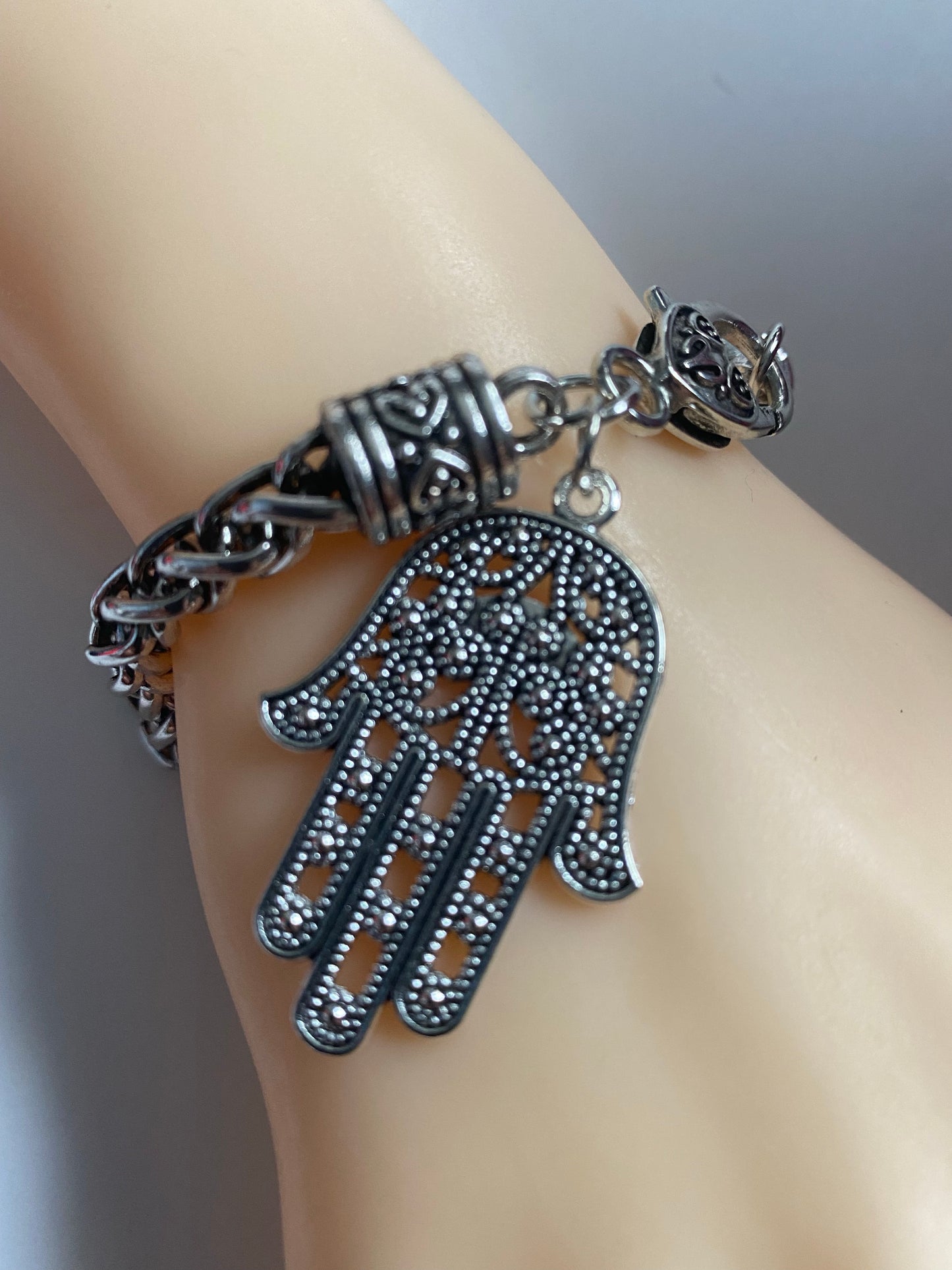 Sterling Silver Hamsa Bracelet