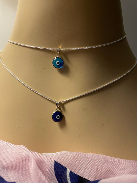 Sterling Silver Lucky Eye Necklace