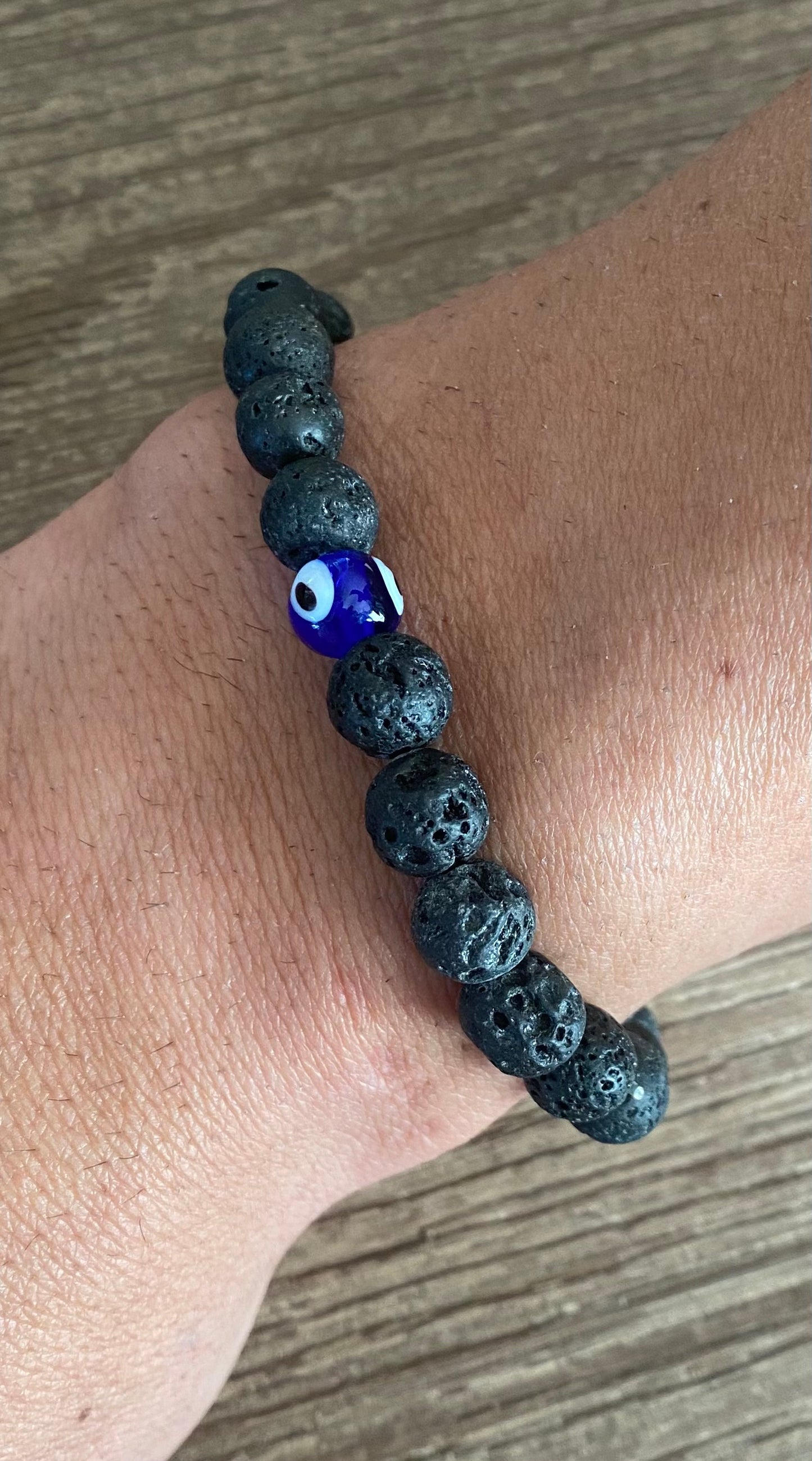 Crackled Agate Evil Eye Bracelet