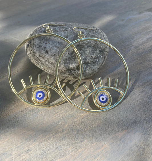 Evil Eye Hoop Earrings