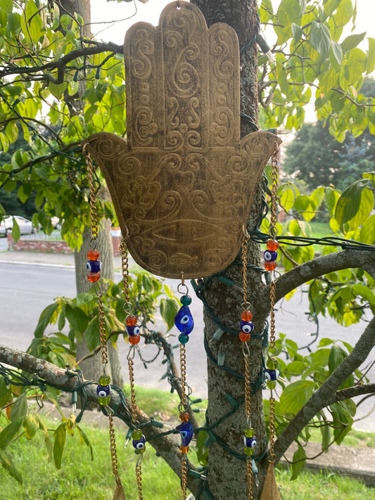 Hamsa Evil Eye Wind chime