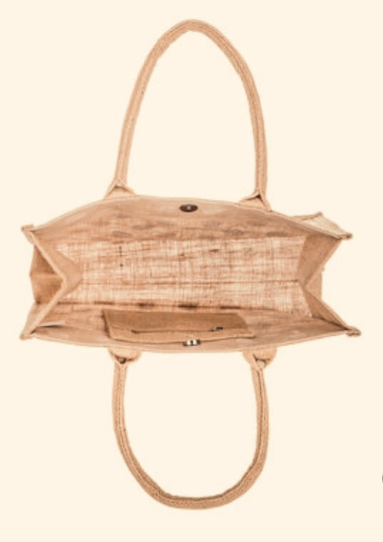 Evil Eye Jute Tote Bag