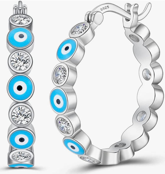 Evil Eye Hoop Earrings
