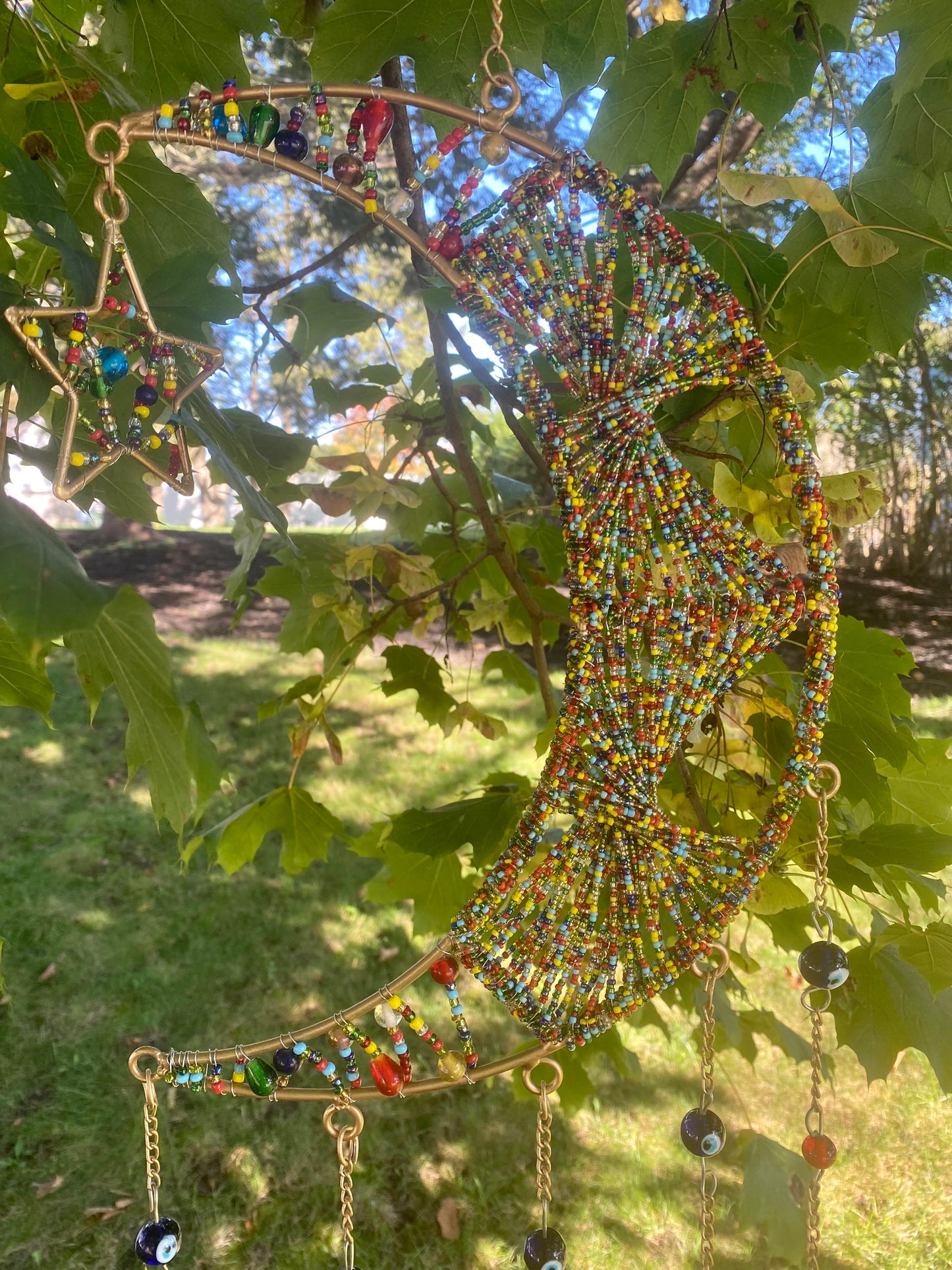 Evil Eye Beaded Celestial Wind chime