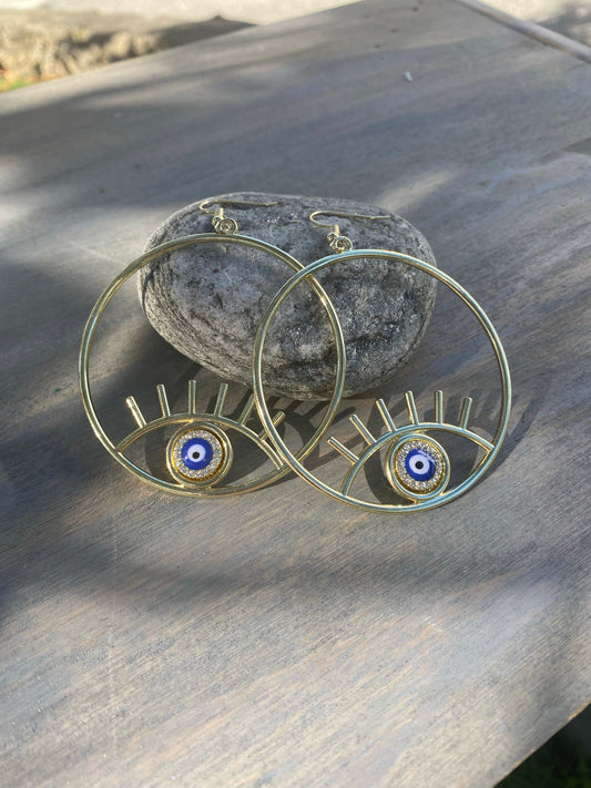 Evil Eye Hoop Earrings