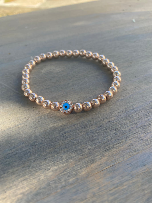 Rose Gold Evil Eye Bracelet