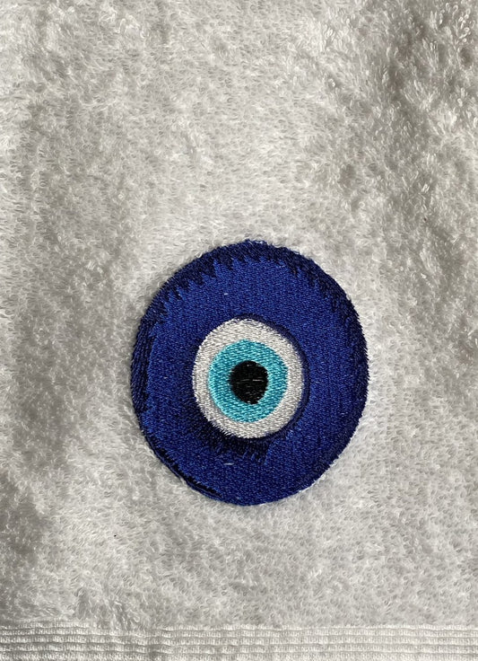 Evil Eye Bath Towel with Pompoms