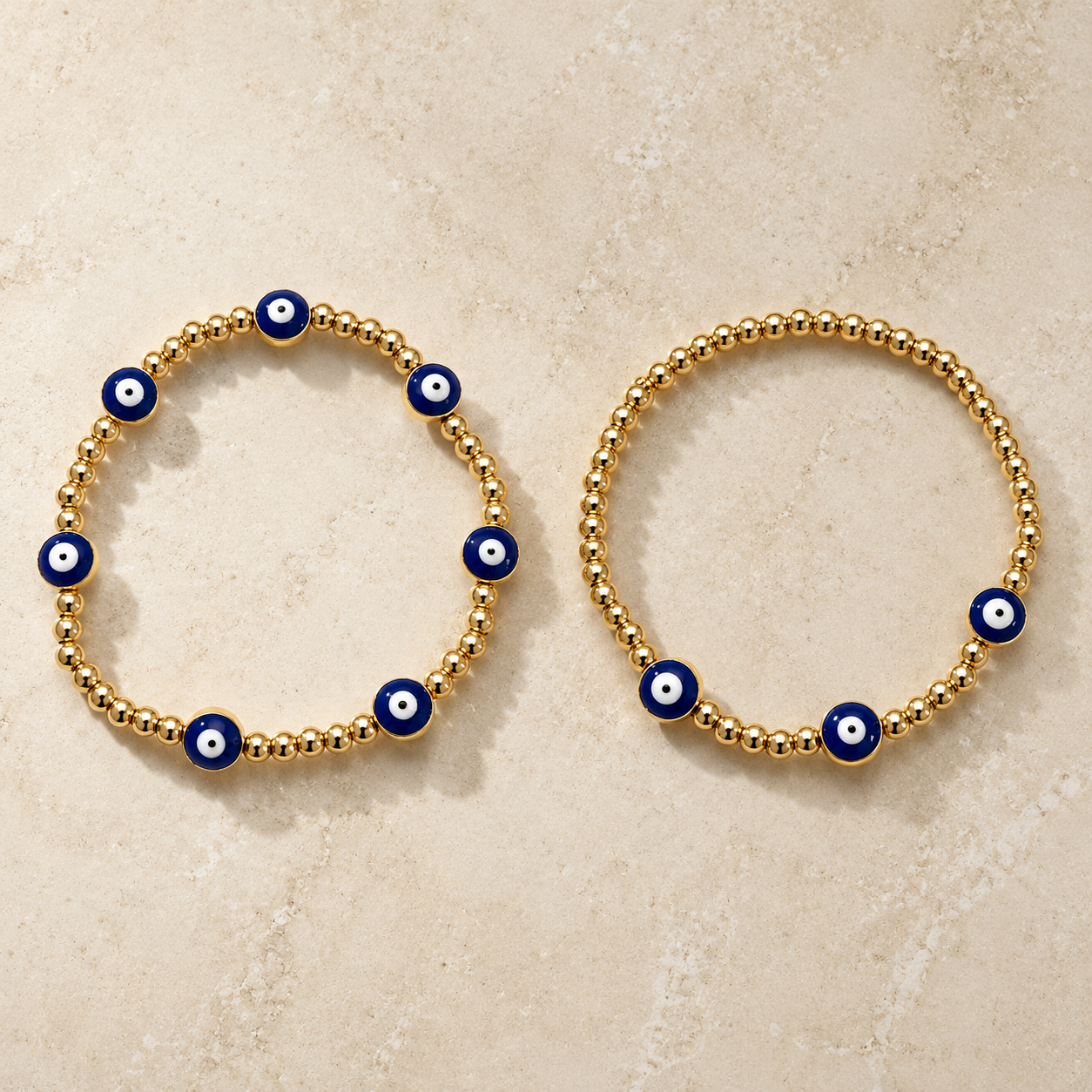 Santorini Gold or Silver Evil Eye Bracelet