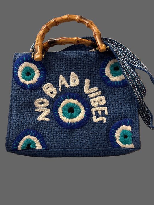 No Bad Vibes Evil Eye Tote