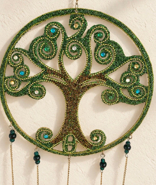 Jeweled Tree of Life Evil Eye Wind Chime