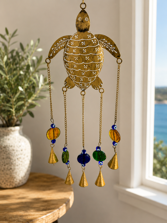 Sea Turtle Evil Eye Wind Chime
