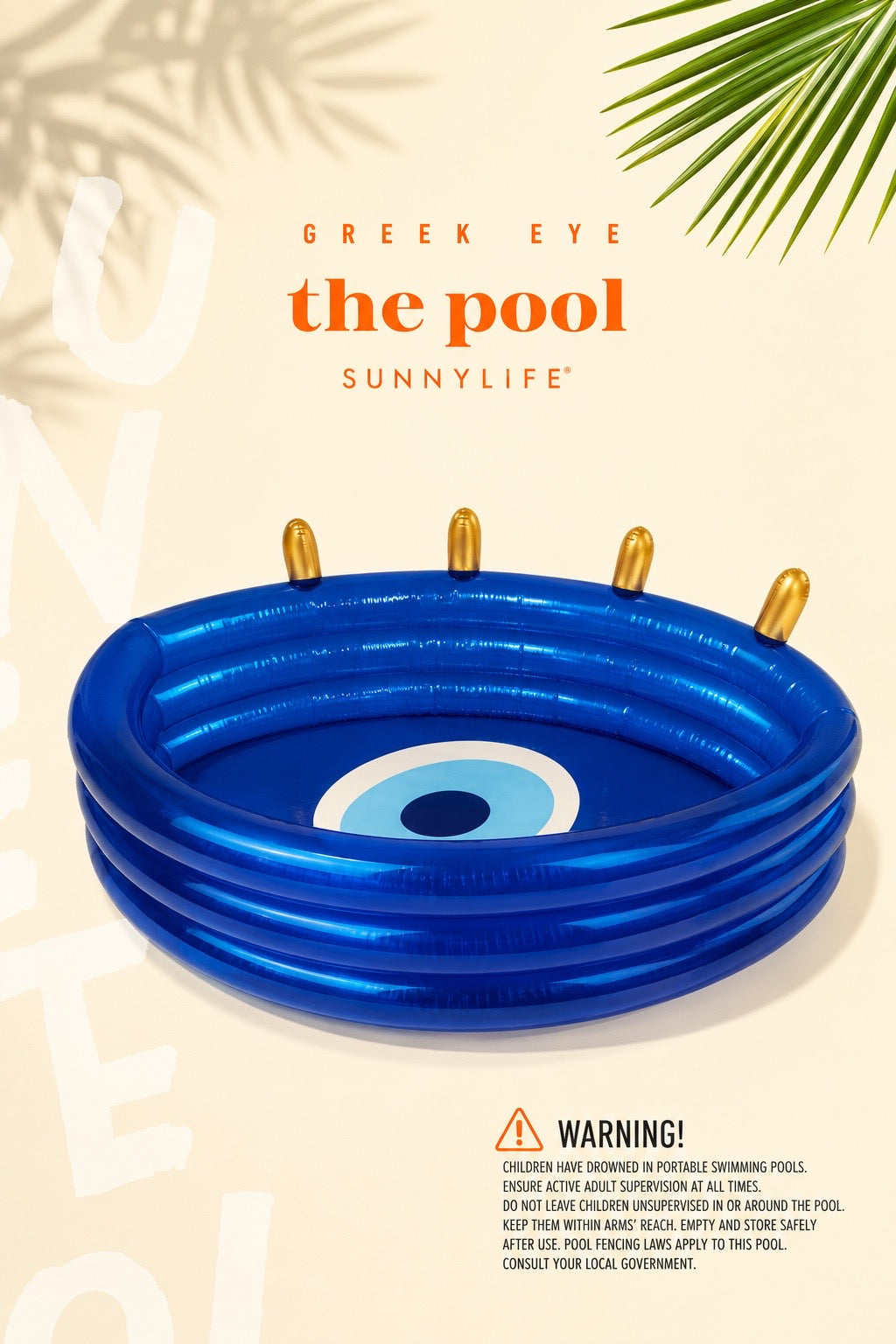 Greek Eye Inflatable Pool – Blue Evil Eye Design