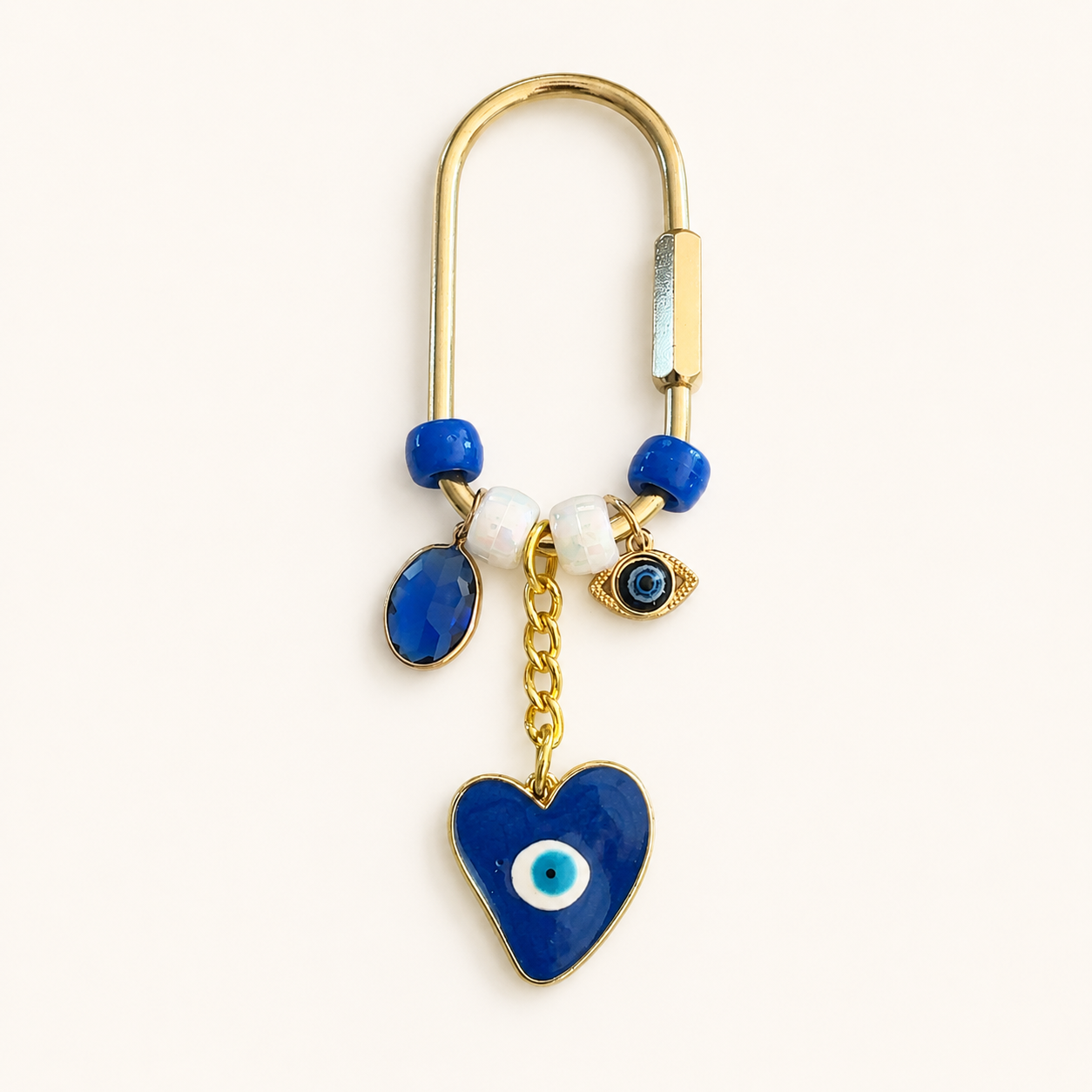 Evil Eye Charm Keychain | Gold Protective Bag Charm