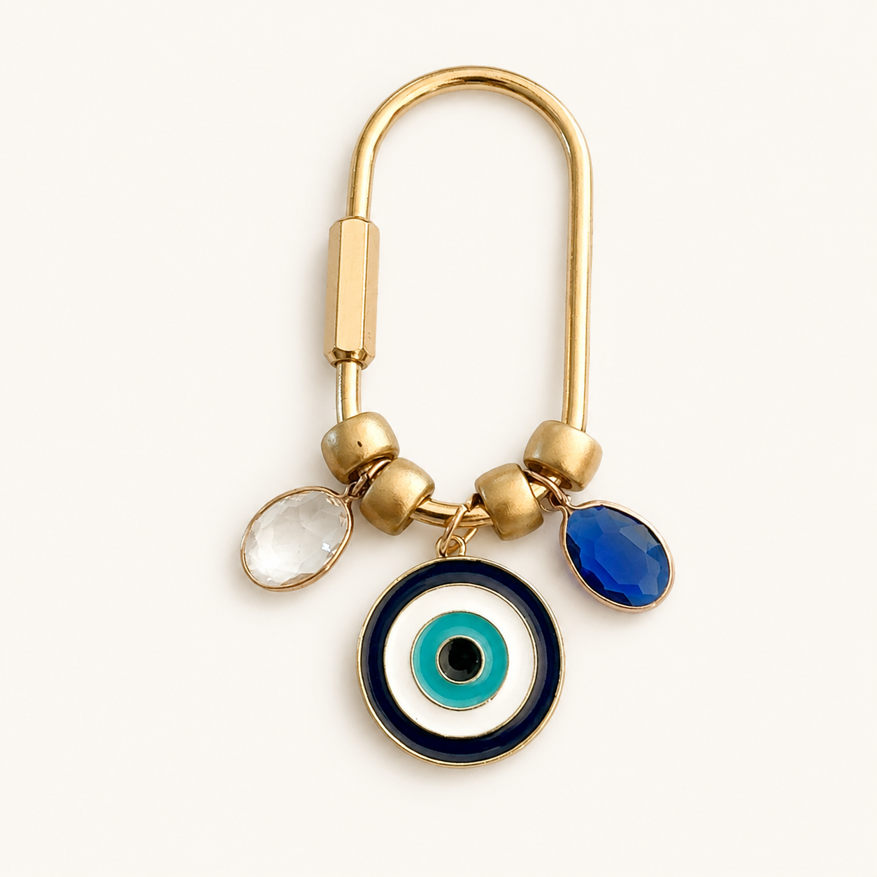 Evil Eye Charm Keychain | Gold Protective Bag Charm