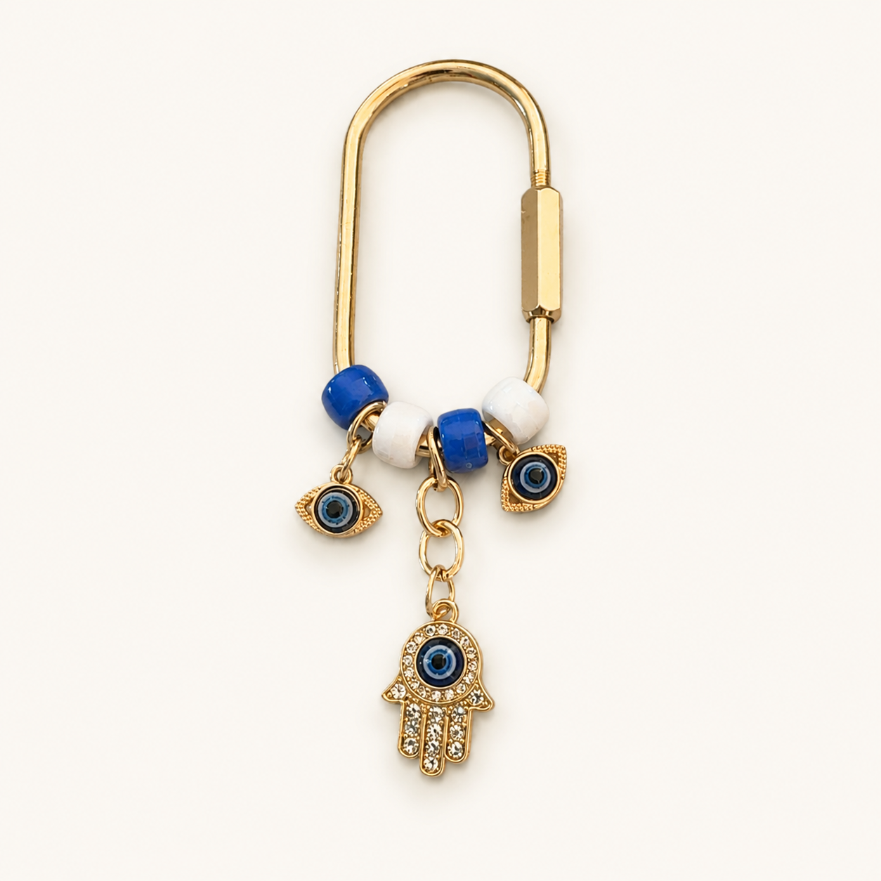 Evil Eye Charm Keychain | Gold Protective Bag Charm