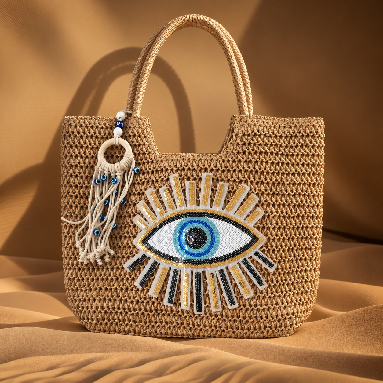 Shoulder Bag with Evil Eye Design