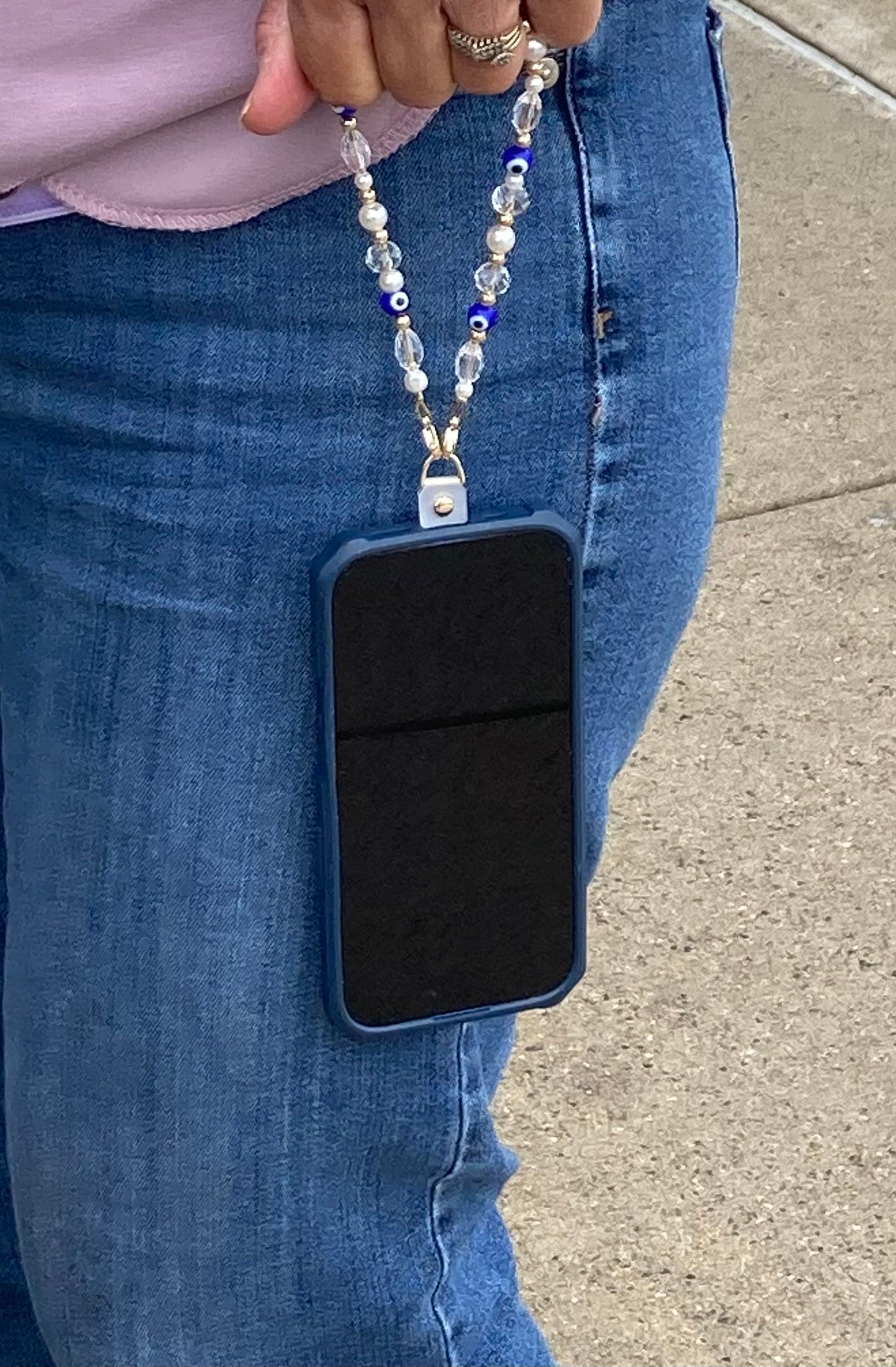 Evil Eye Beaded Phone Wristlet