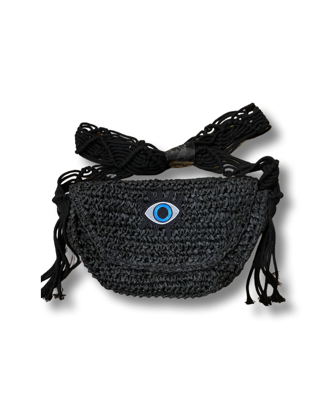 Evil Eye Woven Cross body Bag