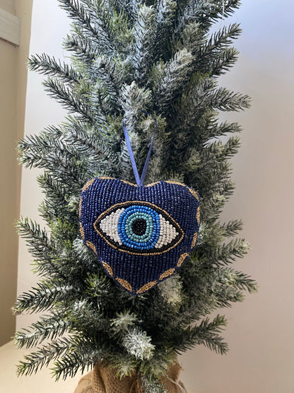Evil Eye Heart Shaped Ornament